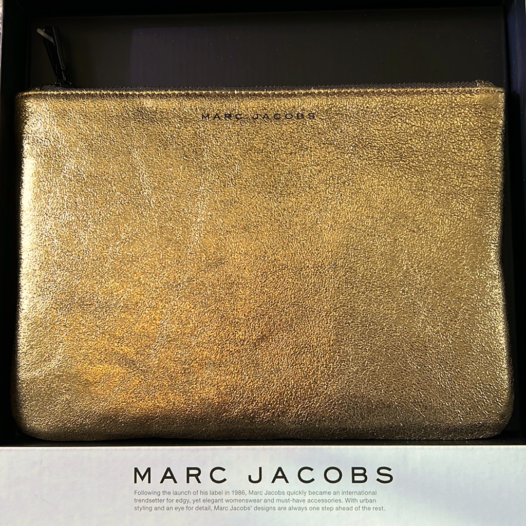 New Marc Jacob Metallic Gold Leather Pouch